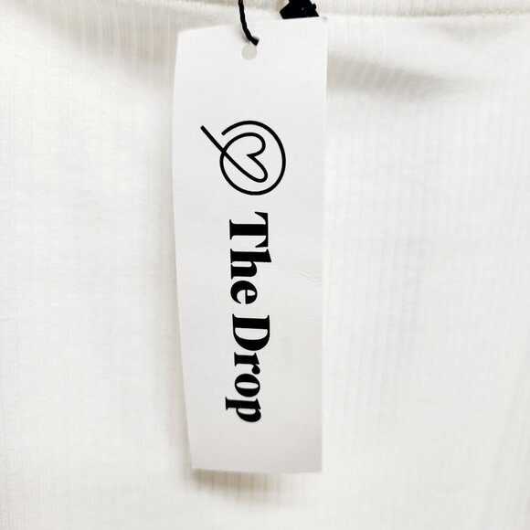 The Drop Womens White Sleeveless Ribbed Midi Dress Size XXL Cotton Blend - Picture 9 of 14